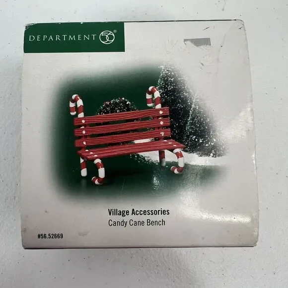 Department 56 Village Accessories Candy Cane Bench Christmas Village #56.52669 - Picture 5 of 7